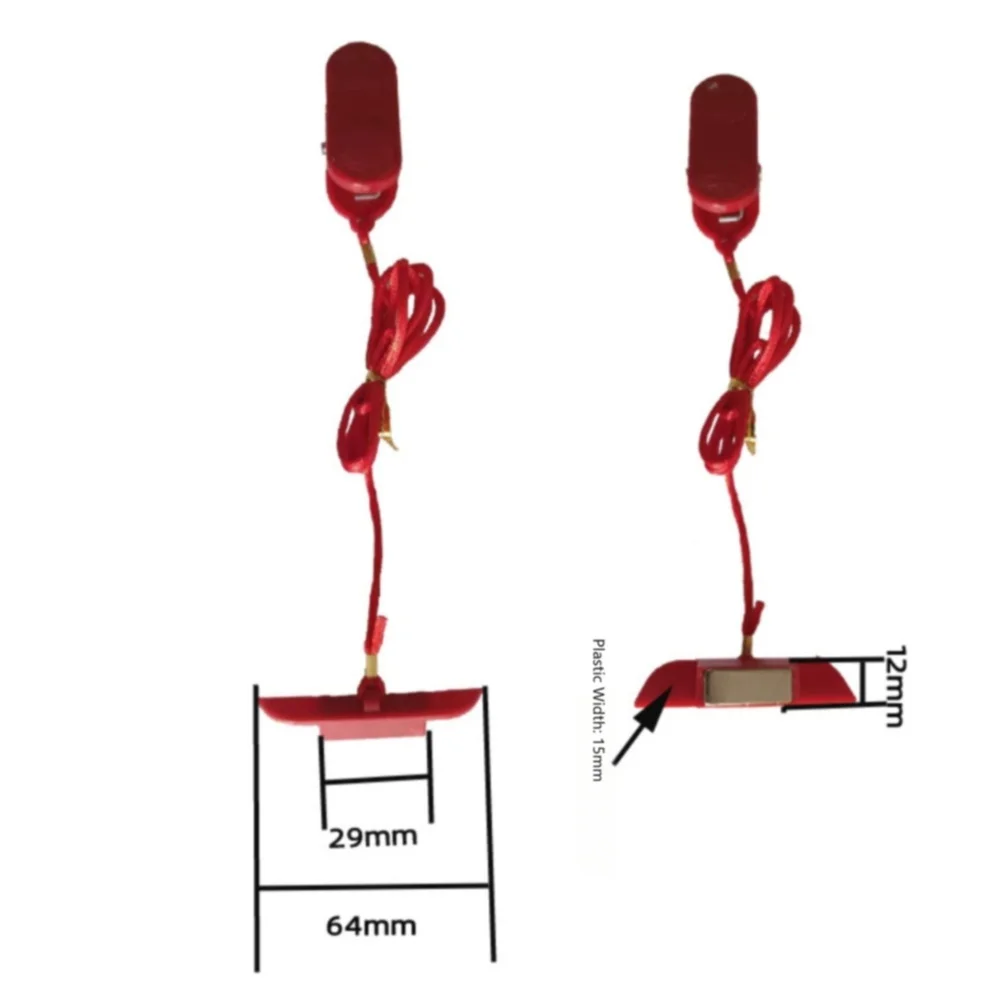2 Pack Red Treadmill Safety Key Stop Switch Trapezoid Insert 64x15mm For Running Machine Stop Cord Fitness Equipment Accessories