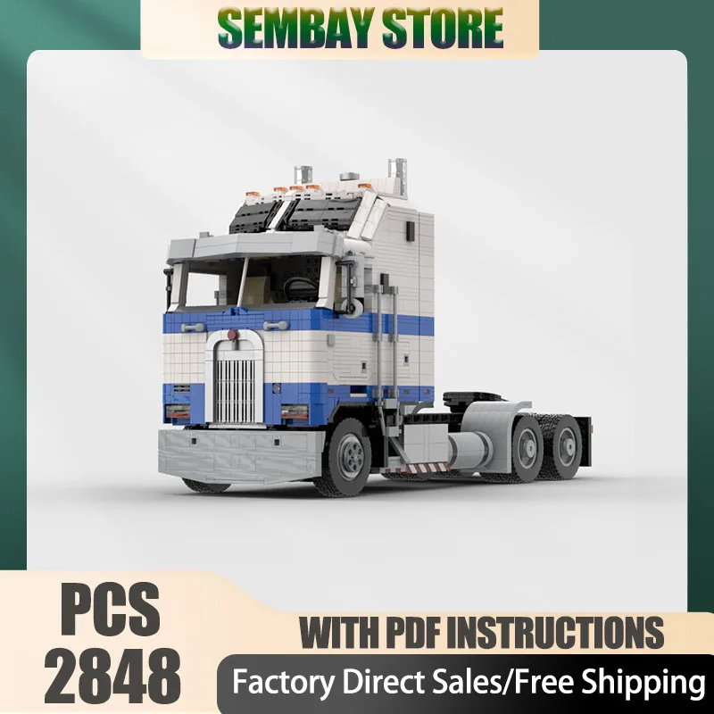 

Городской автомобиль Moc, строительные кирпичи K100 6X4, полугрузовик (трактор), модульная модель, технологические блоки, рождественские игрушки «сделай сам», строительный подарок