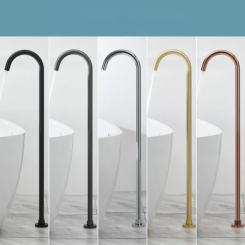 Bathroom Bathtub Faucet Column Basin Brass  Minimalist Floor Independent s Shower  Set