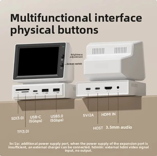 Small computer secondary screen desktop docking station chassis aida64 small screen host display