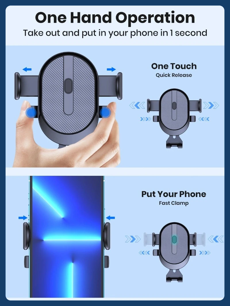 

360 Rotation Car Phone Bracket ABS 2 in 1 Universal Air Vent Dashboard Mount Holder Stand Gravity Support for All Mobile Phones