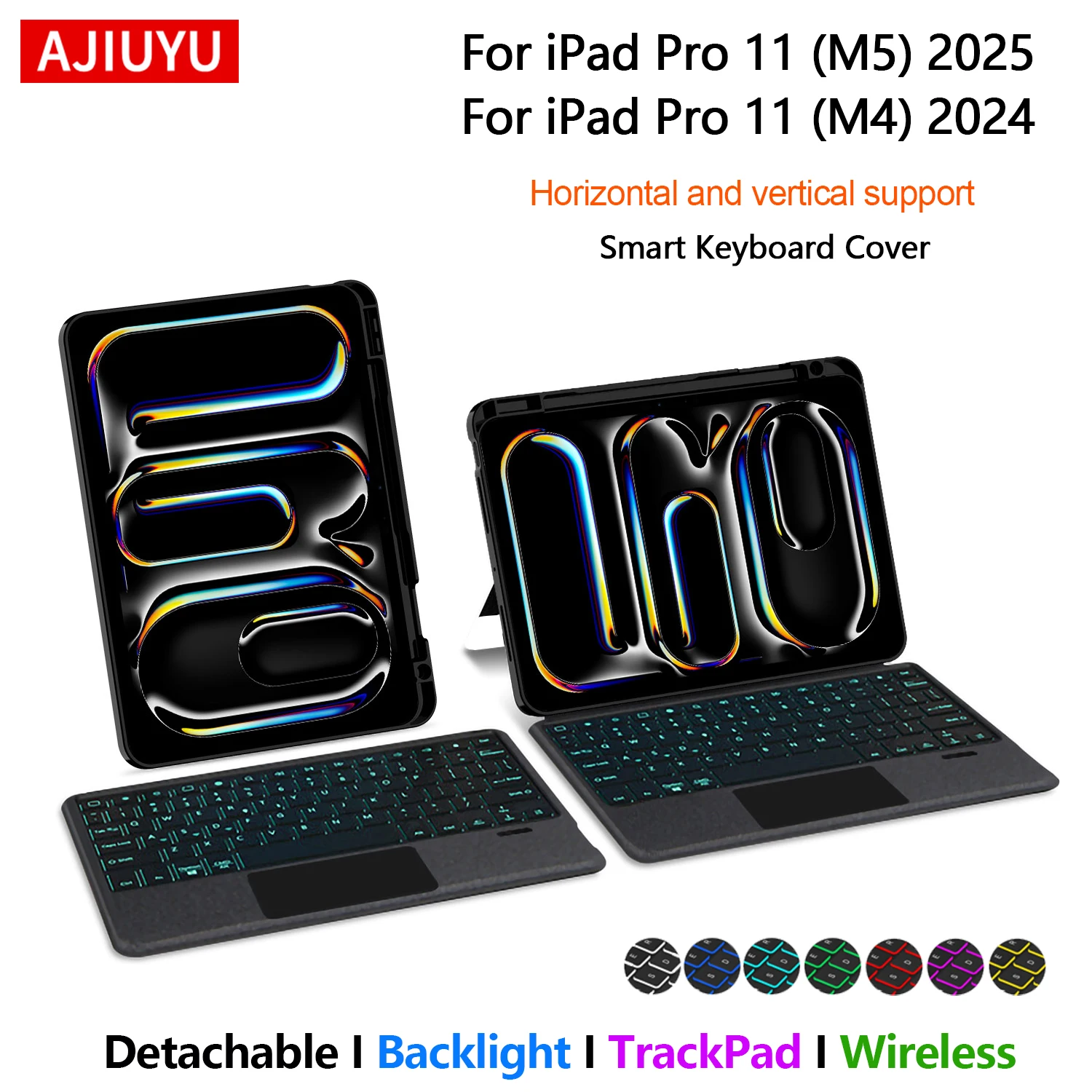 

Клавиатура AJIUYU для нового iPad Pro 11 дюймов (M5) 2025 A3357 iPad Pro 11 M4 2024, чехол Magic Smart Keyboard, сенсорная панель с подсветкой