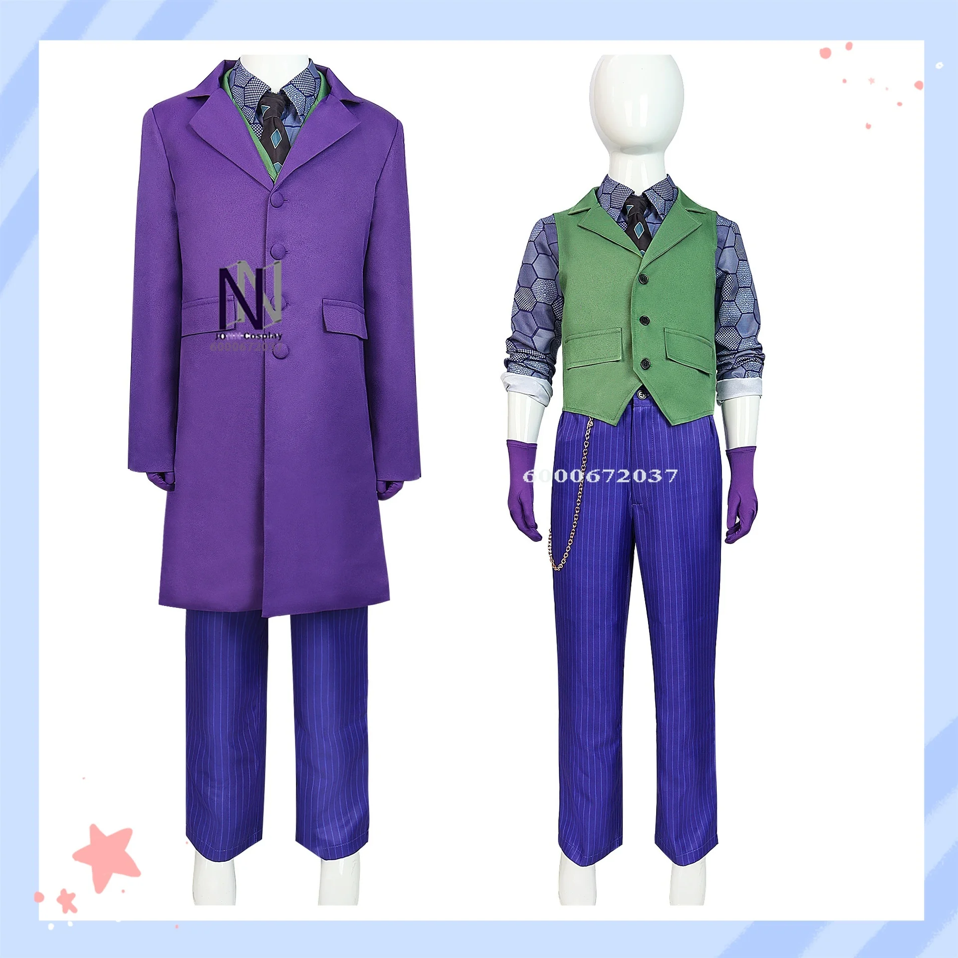 

Movie Heath Ledger Cosplay Costume Anime Joker Outfits Role Playing Full Set Men Child Adult Comic Con Halloween Party Outfit