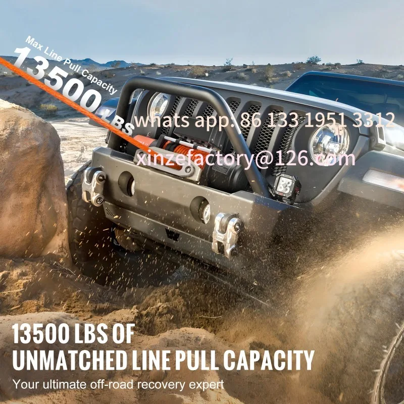 

CustomizableTruck Winch IP55 Waterproof for Towing Off-Road SucceBuy 13500lbs Electric Winch with 80ft Synthetic Rope Wireless