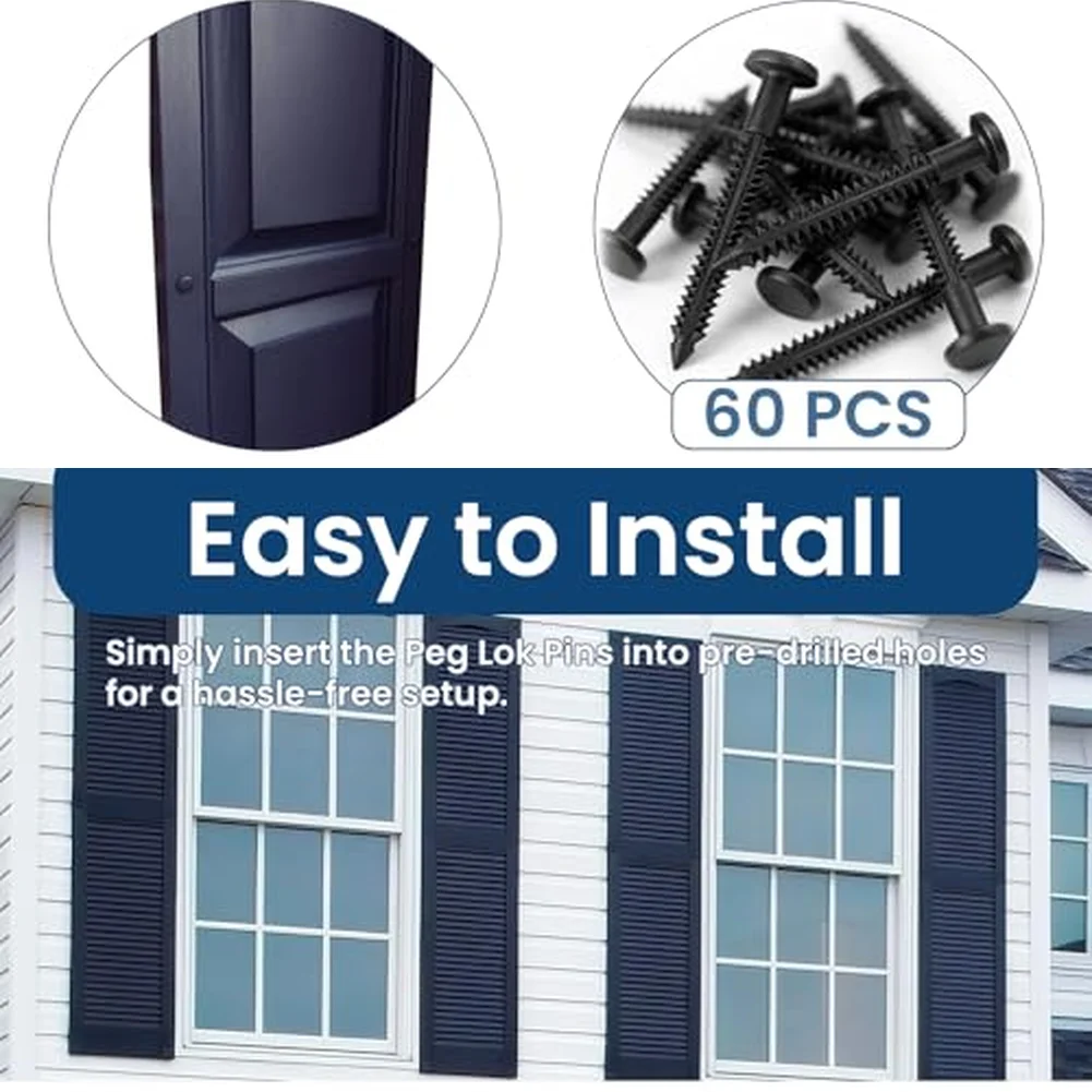 60 Pcs 3 Inch Vinyl Shutter Fasteners Engineered for UV Stability and Mechanical Retention on Outdoor Shutters