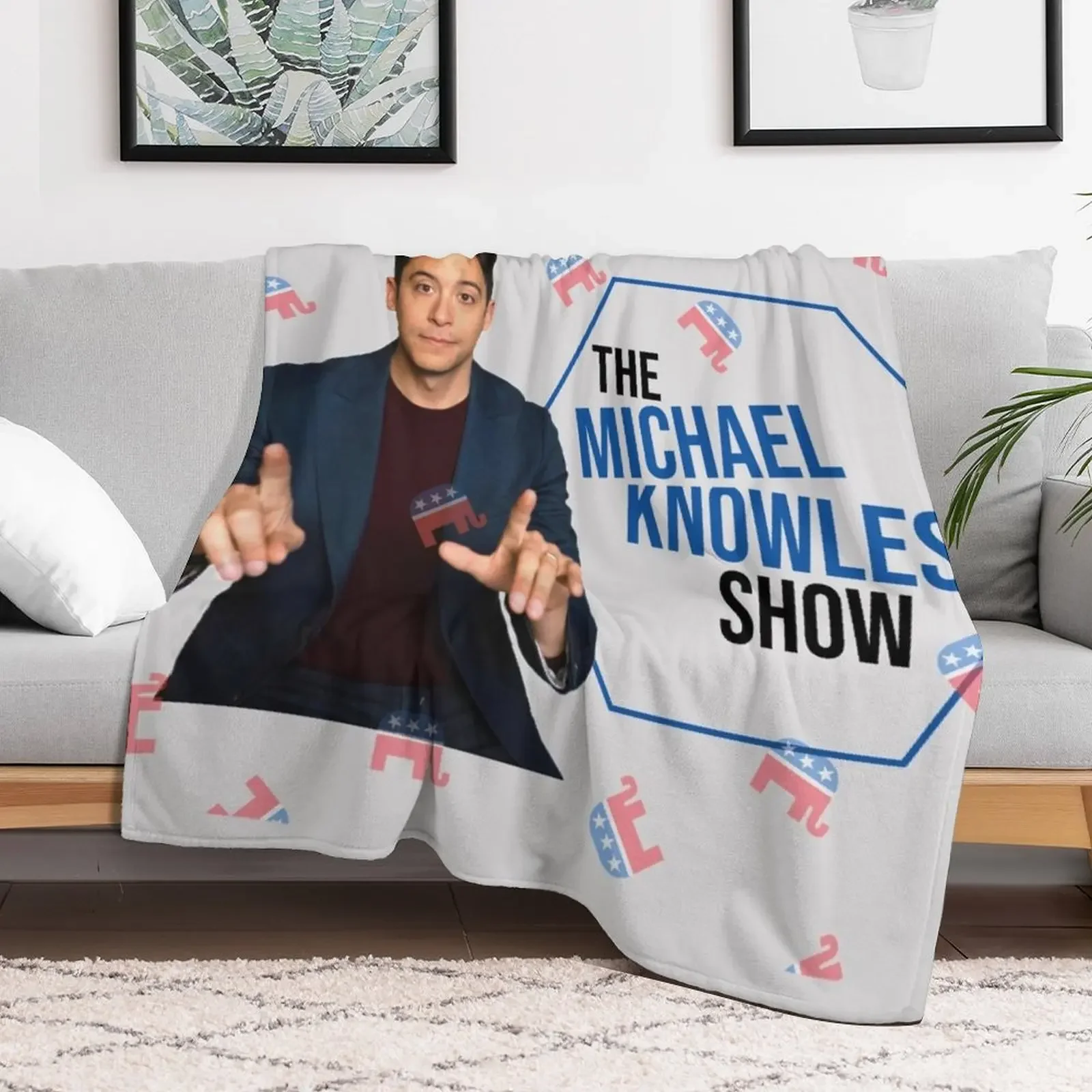 The Michael Knowles Show Full Logo Throw Blanket Thins Shaggy Blankets