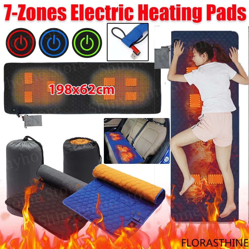 3-Level Adjustable USB Heating Sleeping Mat Electric Heating Outdoor Pads Camping Tent Sleeping Mattress Thermalpad Foot Warmer