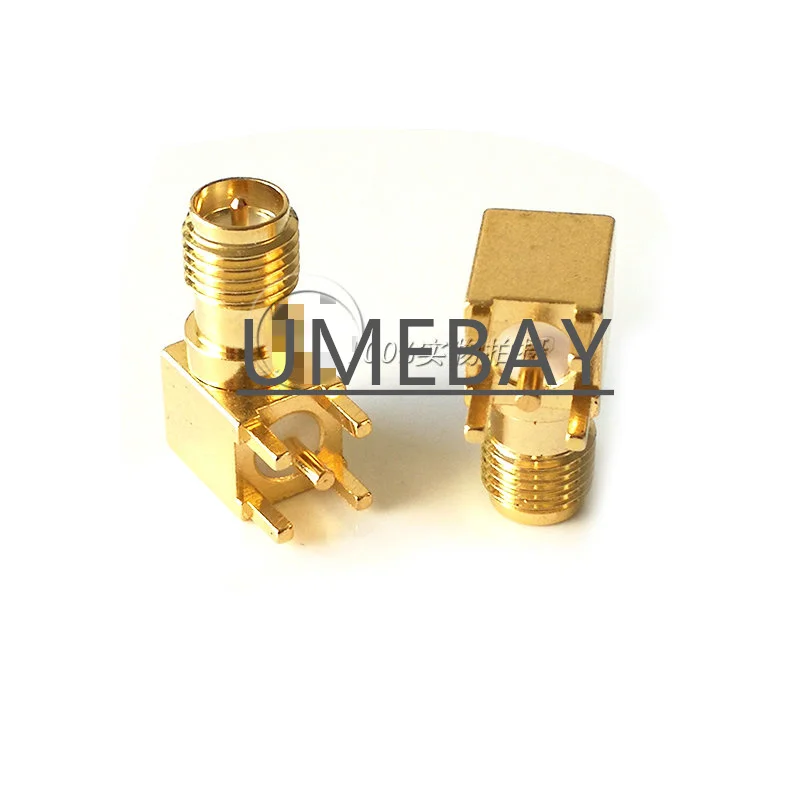 10pcs / SMA female male pin 50 ohm RP board end right angle RF coaxial RF connector: SMA-313A