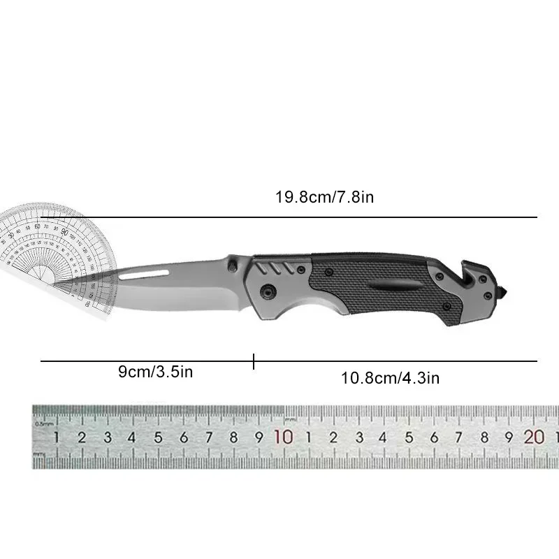 Outdoor Stainless Steel Folding Knife High Hardness Portable EDC Camping Pocket Knife Hiking Travel Self Defense Survival Knife