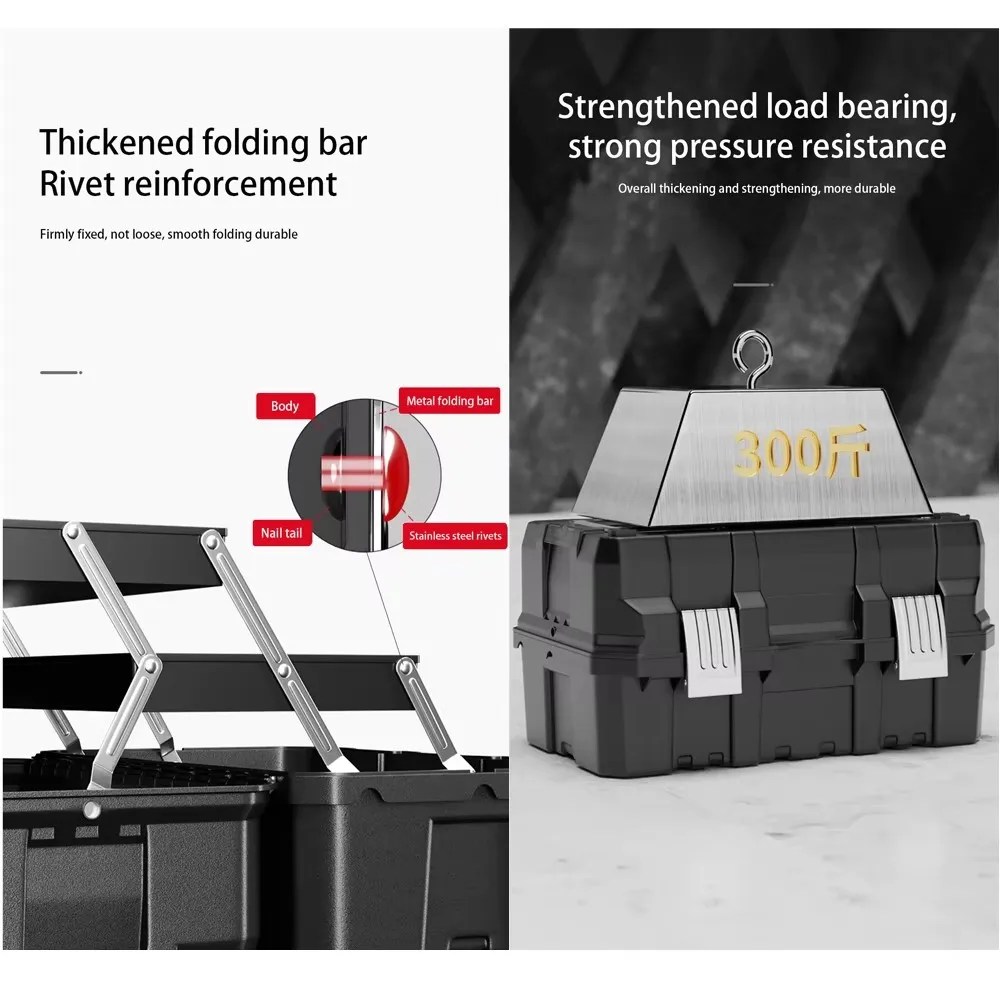 صندوق تخزين الأدوات متعدد الوظائف من البلاستيك ABS مواصفات متعددة مع مقبض منظم أدوات محمول سميك