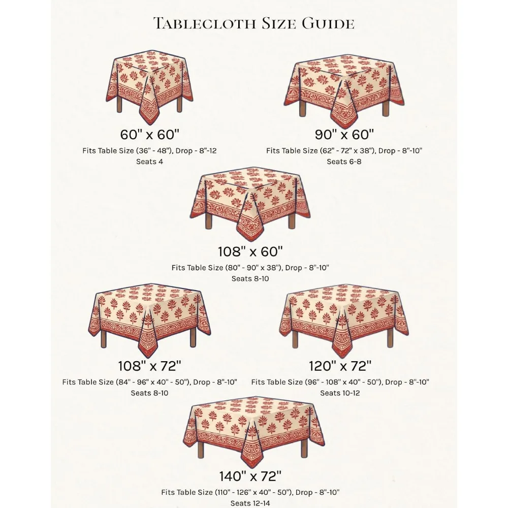 Tovaglia floreale in cotone 100%, decorazione autunnale rettangolare per cene, feste, attività all'aperto, Natale, Ringraziamento - 60x90 pollici