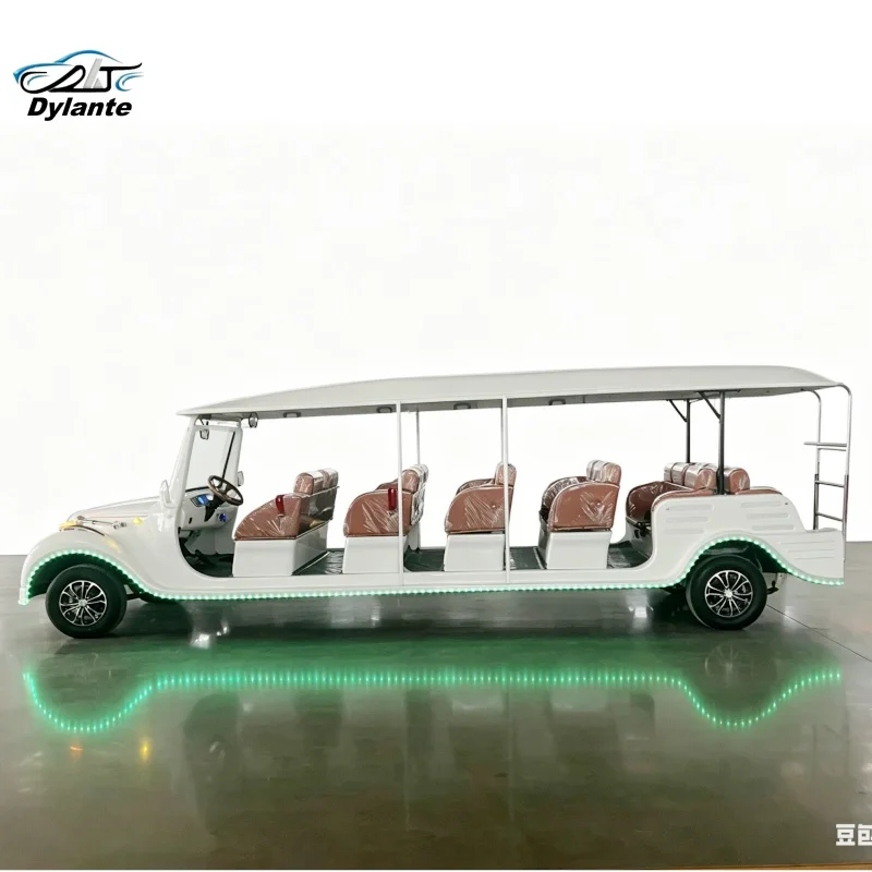 Classic Vintage Electric Sightseeing Bus Car Retro Tourist Cars for Adults Auto Special Transportation Best Price 14 Seat