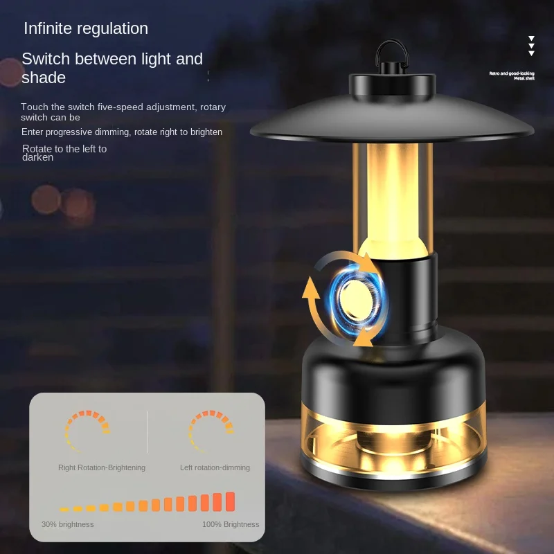 High Quality Camping Supplies Portable USB Rechargeable Camping Light,Type C Charging, Bright & Energy-Saving,Outdoor Camping