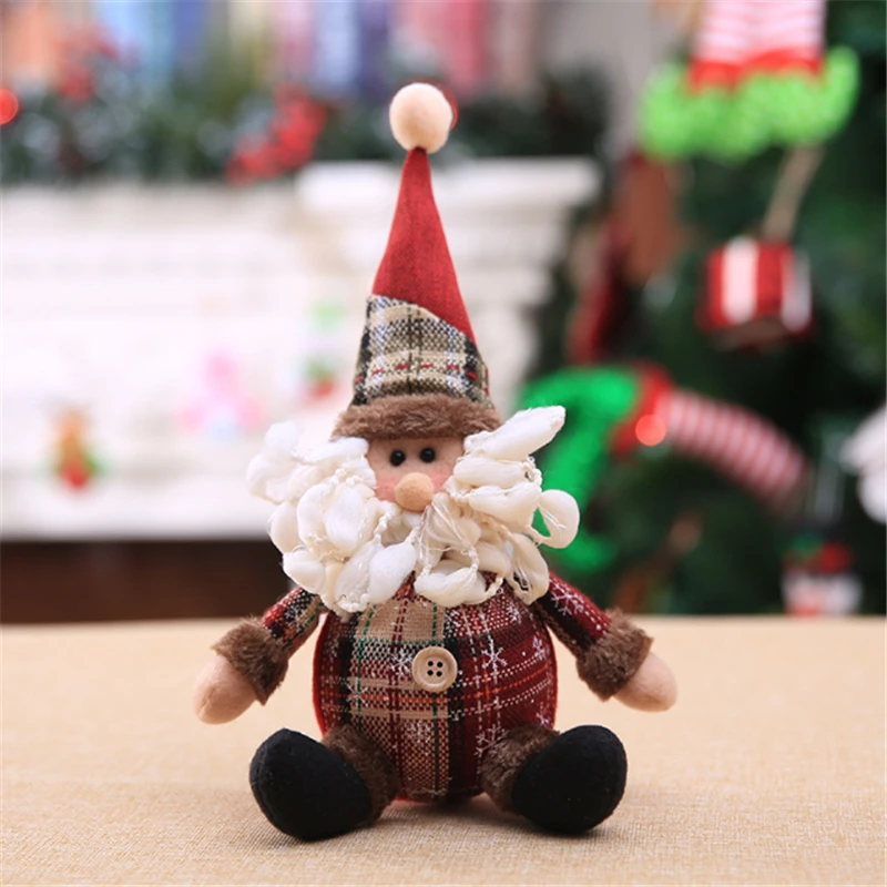 4Pcs/Lot New Creative Cloth Santa Claus Snowman Doll Charm Connectors for DIY Ornament Xmas Tree Decoration Jewelry Accessories