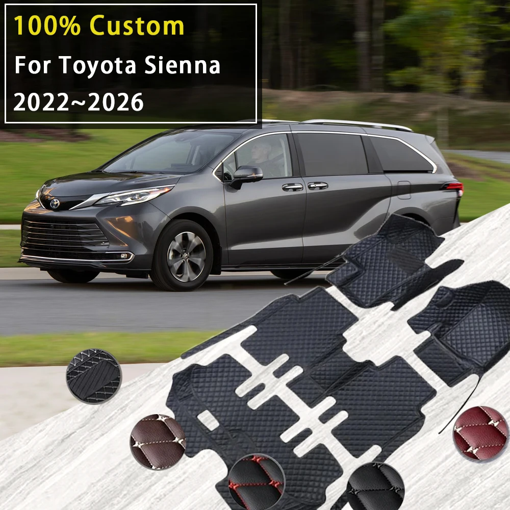 Alfombrillas para Auto Toyota Sienna Granvia XL40 2022~2025, 7 Asientos, Impermeables, Juego Completo, Tapetes Universales para Auto, Accesorios