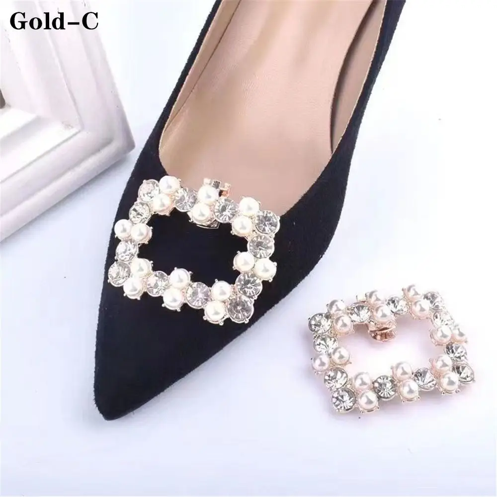 

2pcs High Heel Bowknot Bride Shoes Shoe Clips Charms Jewelry Shoes Decorations Charm Buckle