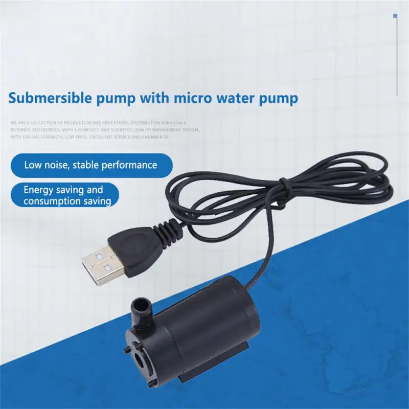 USB Submersible Pump 1m Line DC Low Voltage Ultra-quiet Micro mini Small Water Pump 3V5V6V