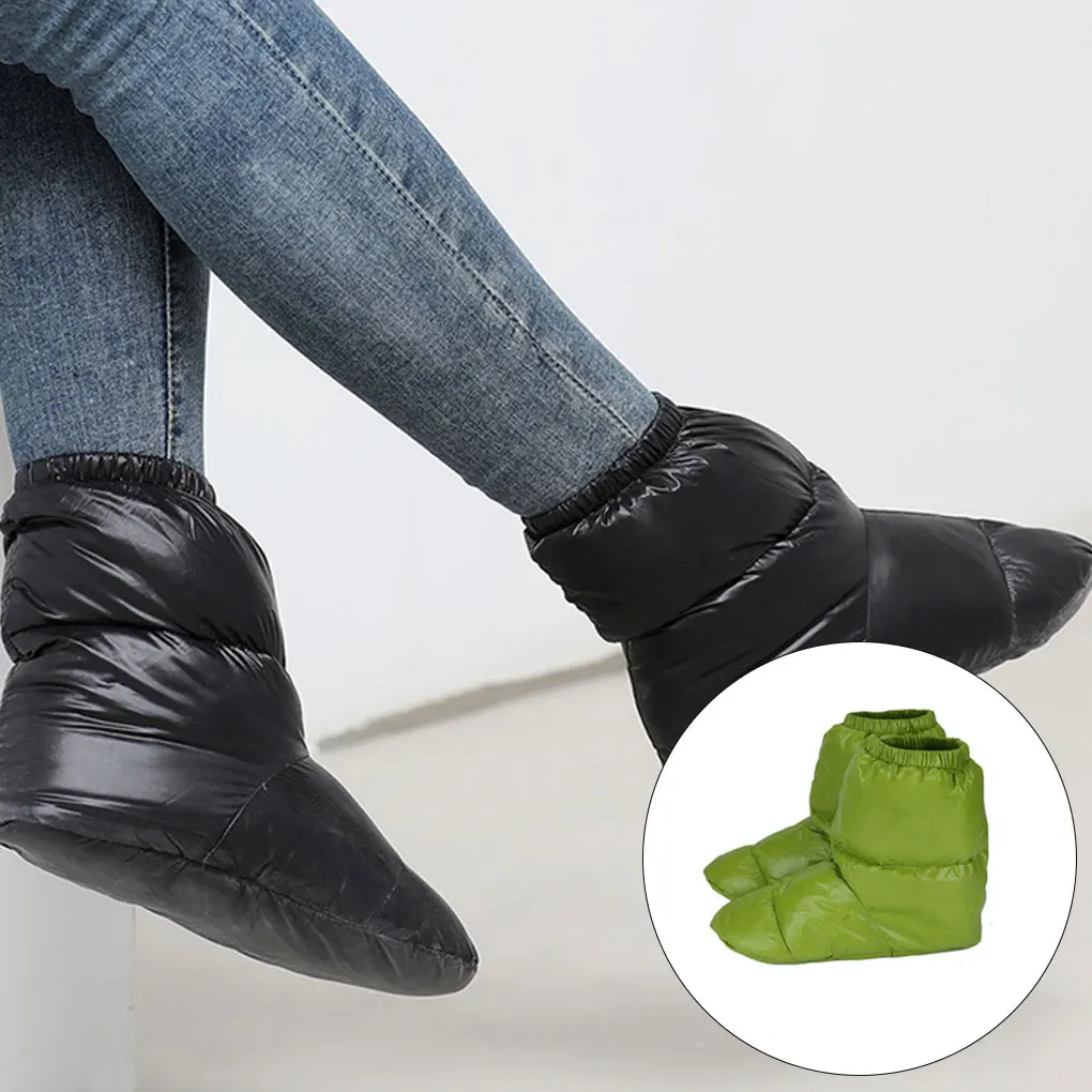 2 Pieces Booties Socks Camping Tent Unisex Slippers Boots Covers Lightweight Waterproof Skin Friendly Cozy Warmers Outdoor