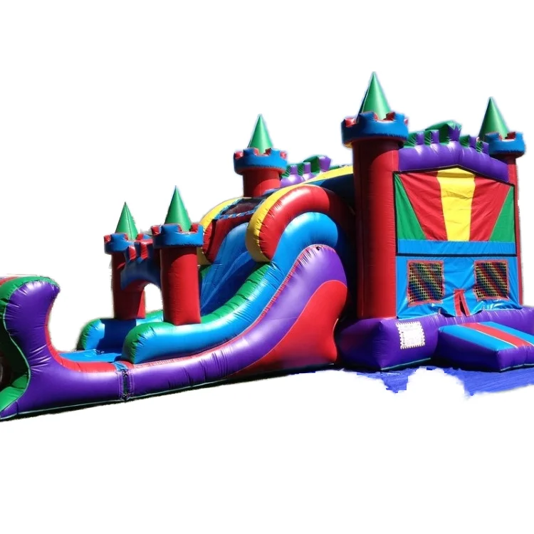 

Big Colorful Inflatable Castle for Kids Party ,jumping Castle PVC Digital Printing Unisex Jumping Castle With Slide and Pool