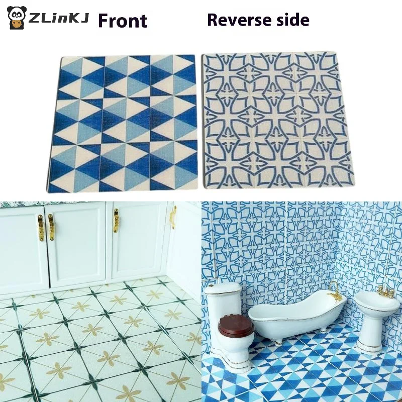 ▶ Modèle de sol carré Miniature en bois de 9cm, 1 pièce, pour maison de poupée à l'échelle 1:12, salle de bains, salon, décoration, jouet, accessoire pour maison de poupée