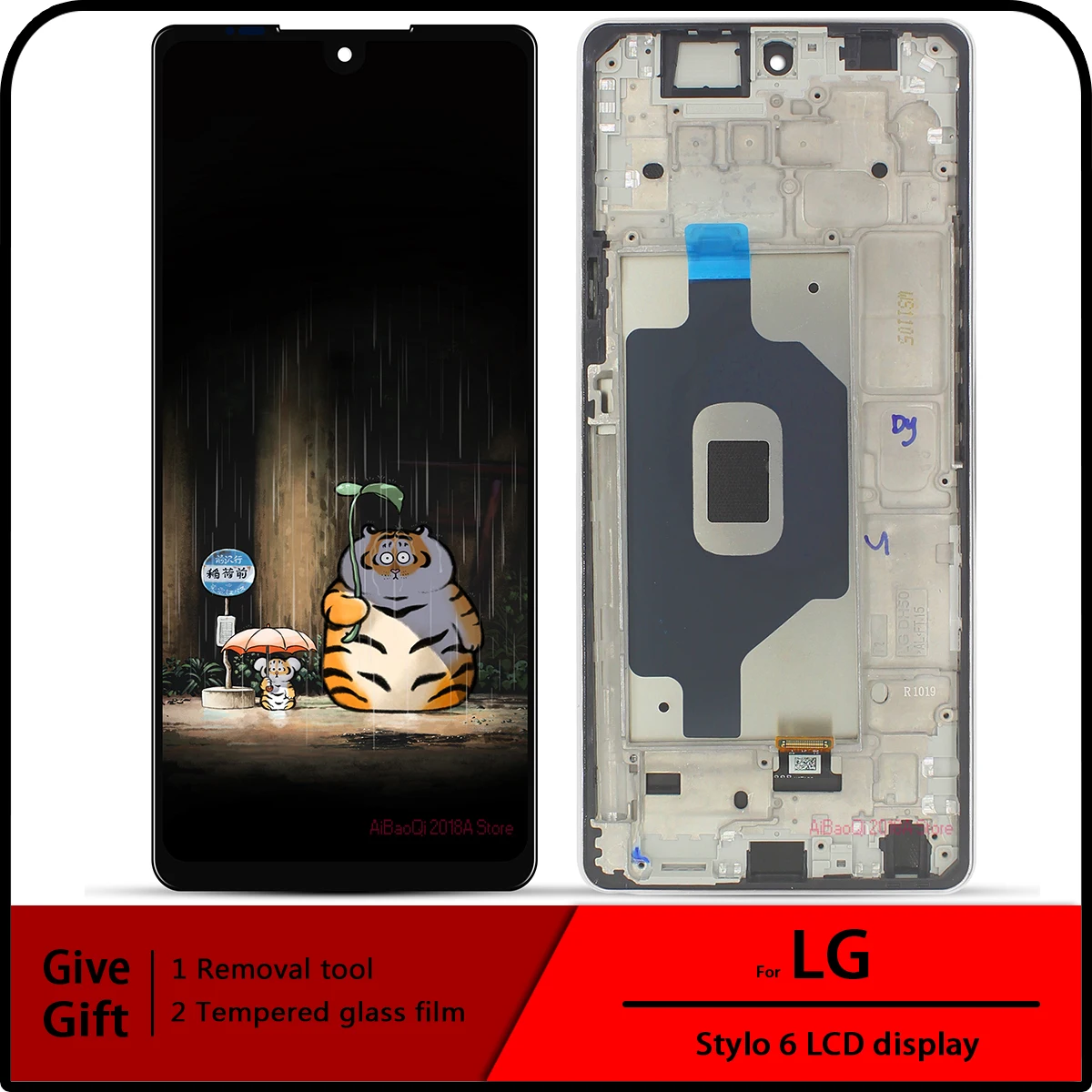 LG 스타일러스 6 LMQ730TM 용 정품 LCD 디스플레이, 교체용 터치 스크린 어셈블리 디지타이저, 6.8 인치