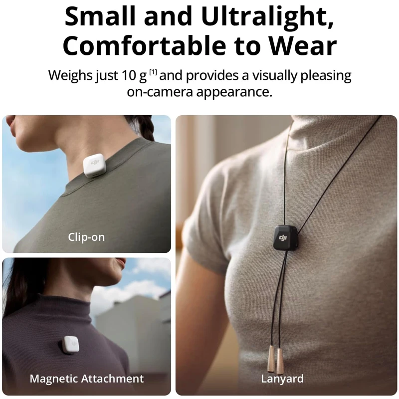 DJI Mic Mini Microfone Sem Fio, Cancelamento Inteligente de Ruído, Áudio de Alta Qualidade, 2 TX Plus 1 RX Plus Estojo de Carregamento