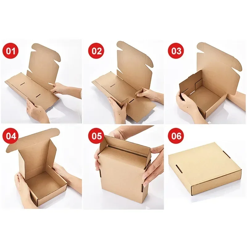 20Pcs Express Box Express Box Mailers Paper Corrugated Board Package Storage Brown Cartons Shipping Packing And Mailing Boxes