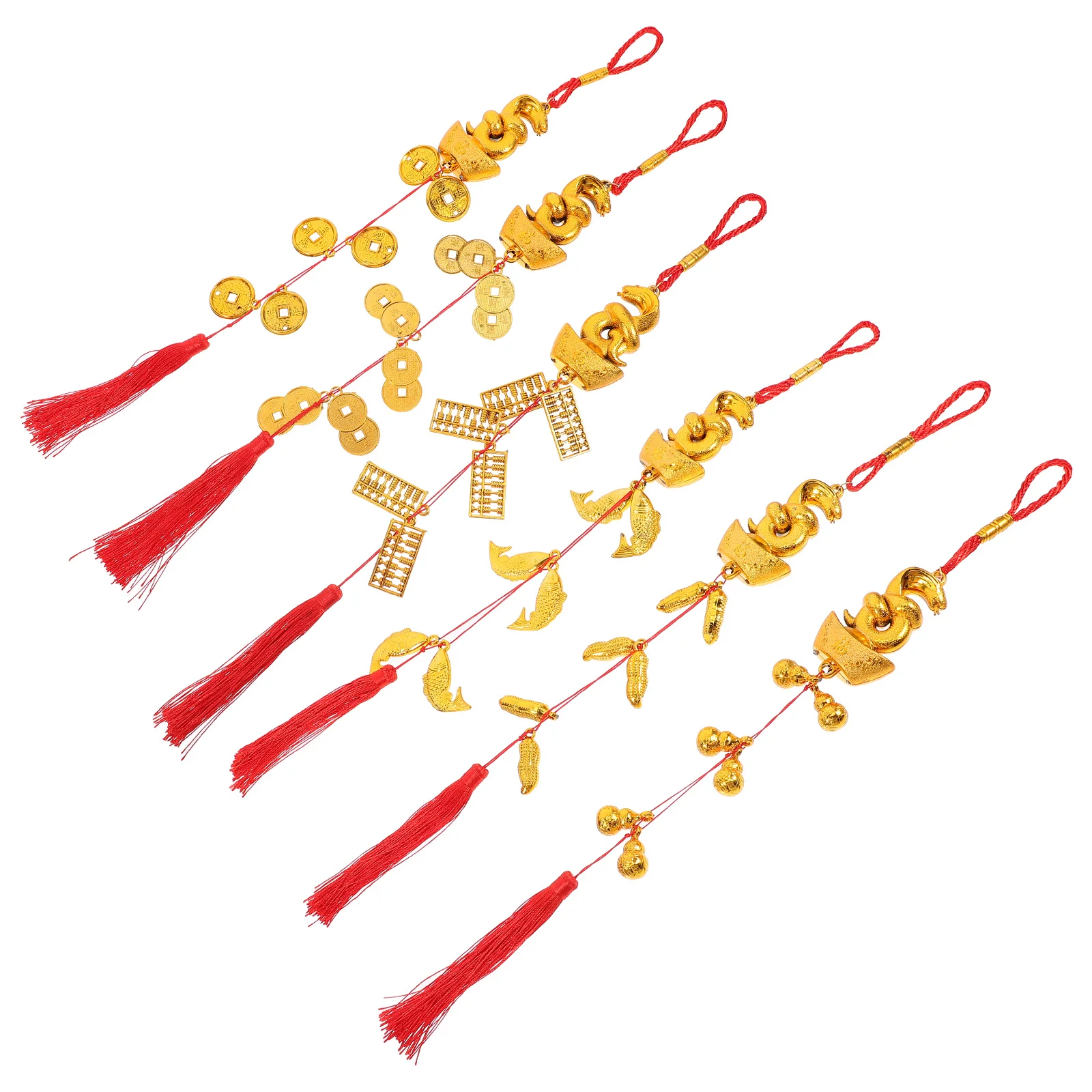 6Pcs Chinesische Neue Jahr Schlange Quaste Anhänger Festliche Decor Indoor Outdoor Verwenden Frühling Festival Liefert Dekorative Anhänger