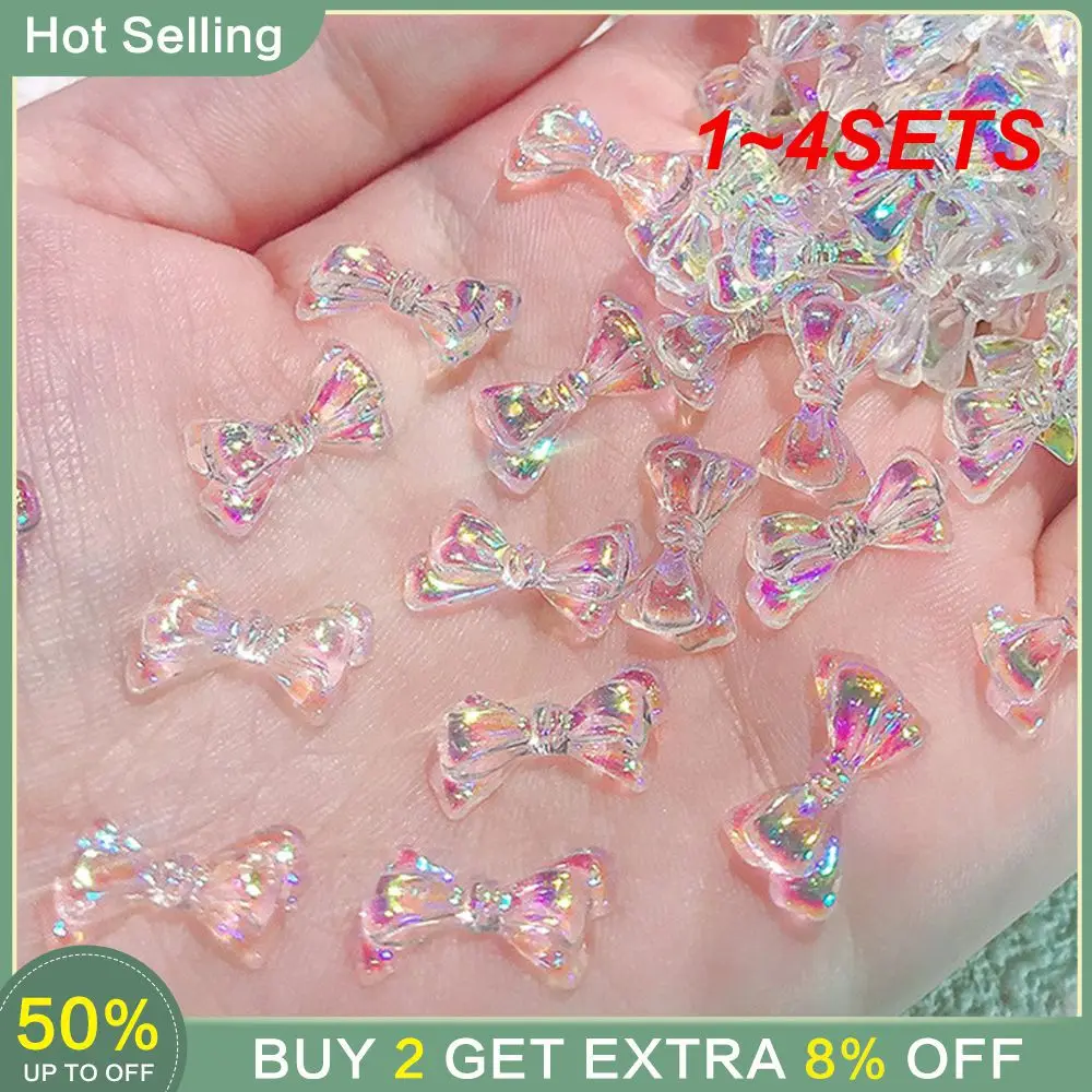 1~4SETS Nail Decoration Internet Celebrities Rich And Colorful Cute Bear Nail Decoration Holographic Trending Content