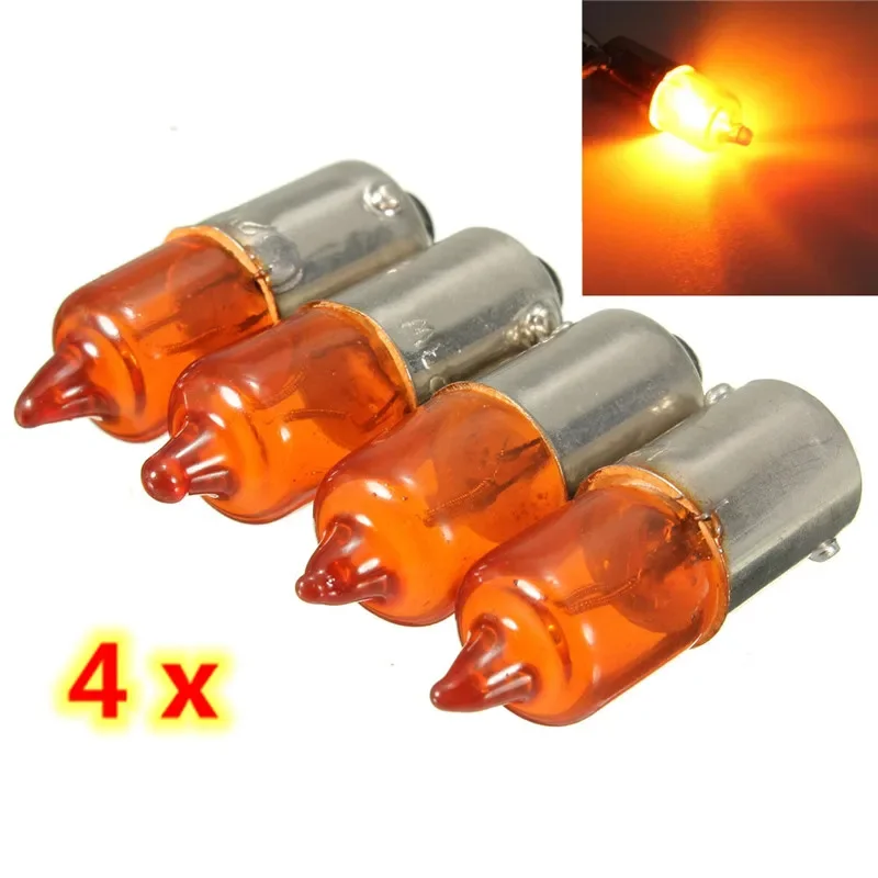 Amber  Light Bulbs BA9S Universal 12v 21w  Auto Car Motorcycle Motorbike Scooter Mini Miniature Indicator