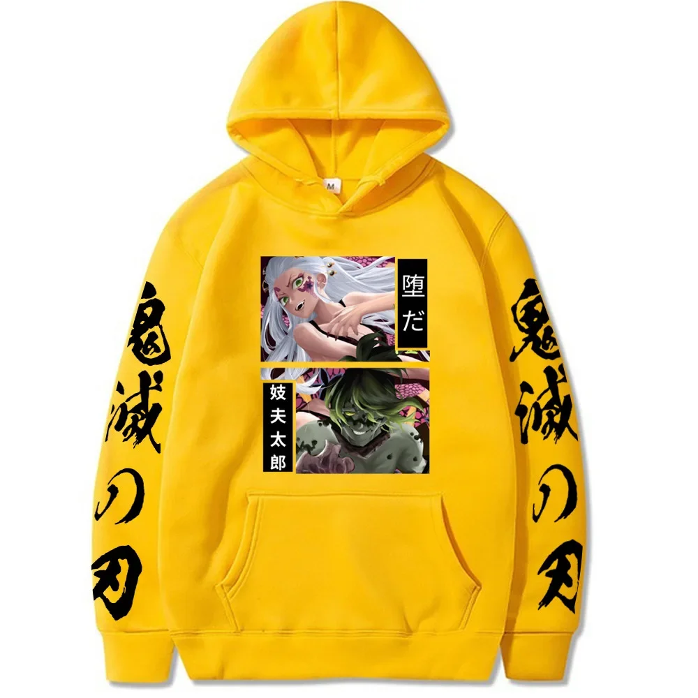 Anime demon slayer personagem estilo esportivo criativo diversão rua tendência moda combinando casual vida hoodie roupas femininas