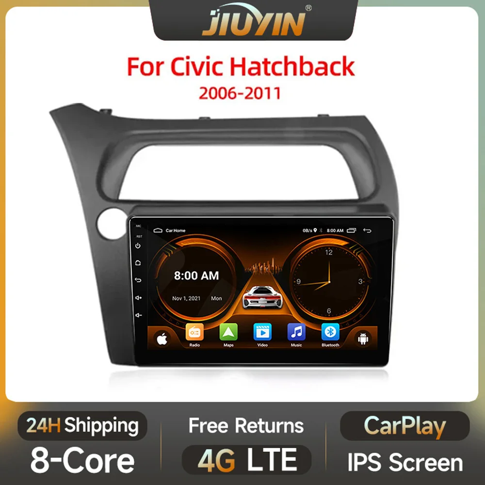 

JIUYIN Android 12 For Honda Civic Hatchback 2006-2011 Car Radio Multimedia Player Navigation 2 Din Stereo DVD Head Unit