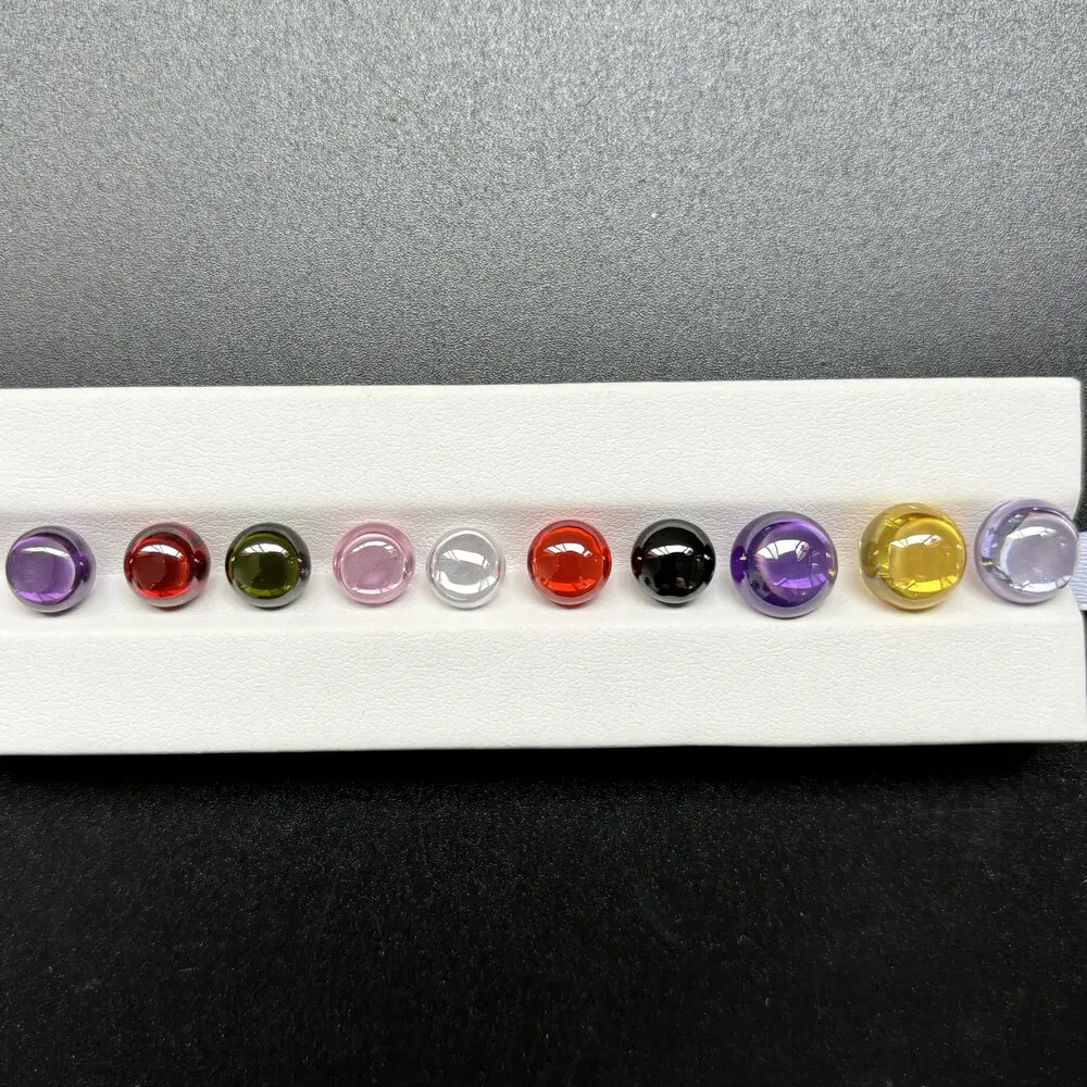 Size 3x3~12x12mm 5A Cabochon Shape Multicolour Cubic Zirconia Stone Round CZ Gems For DIY Jewelry