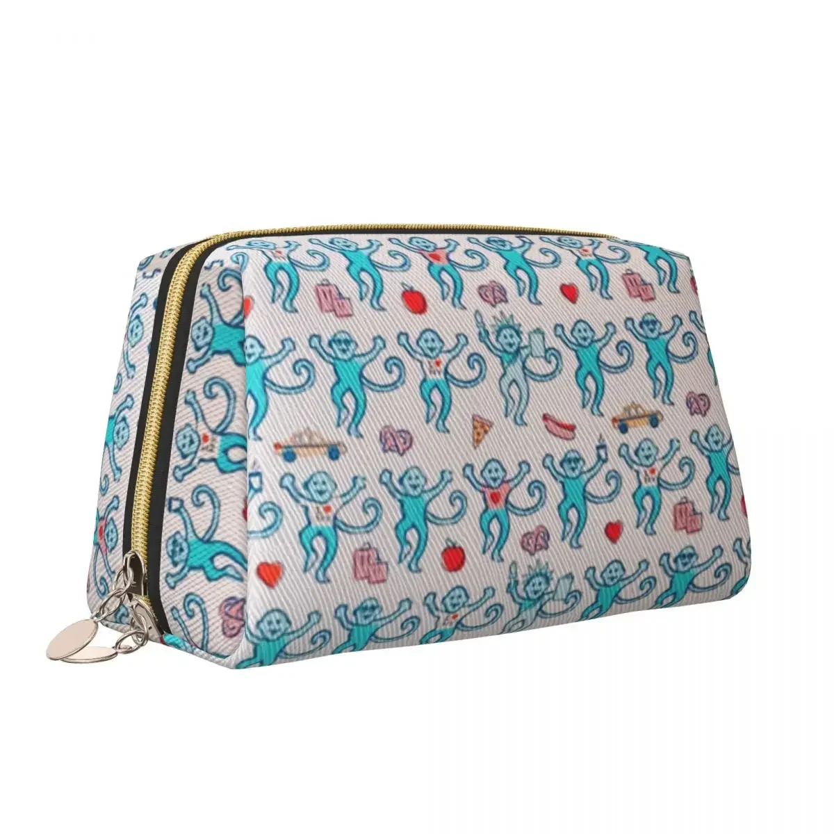 Kawaii Preppy Roller Monkeys Rabbit Travel Toiletry Bag for Women Makeup Cosmetic Organizer Beauty Storage Dopp Kit