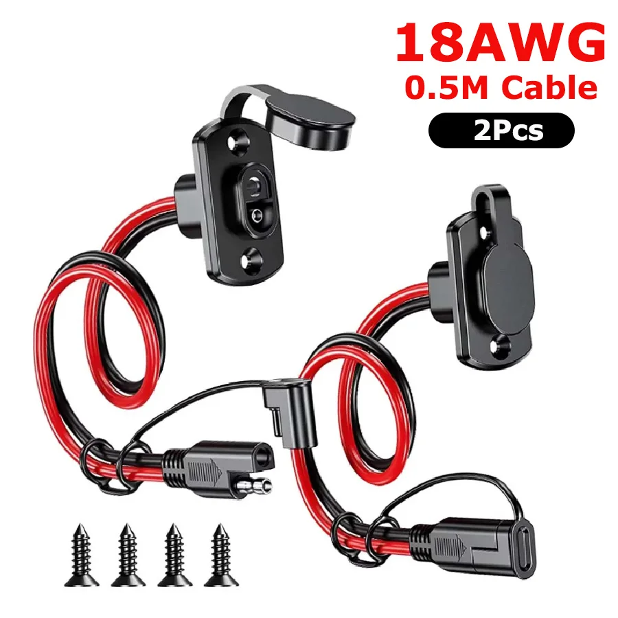 1/2Sets SAE Schnell Stecker Kabelbaum SAE Adapter Stecker auf Buchse Kabel 12AWG SAE Verlängerung Kabel Wasserdicht für Ladegerät