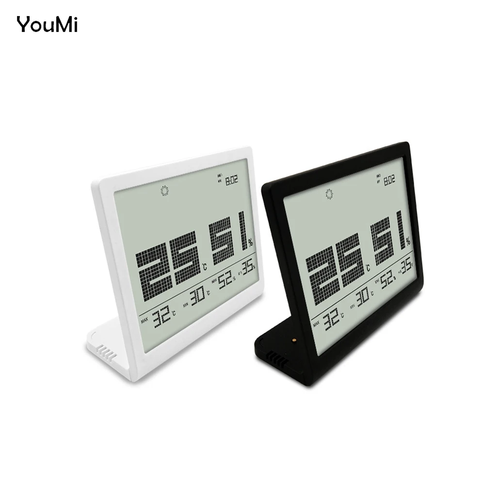 YouMi Large LCD Display And Digit Digital Indoor Room Thermometer Hygrometer For Home With Clock Max/Min Function