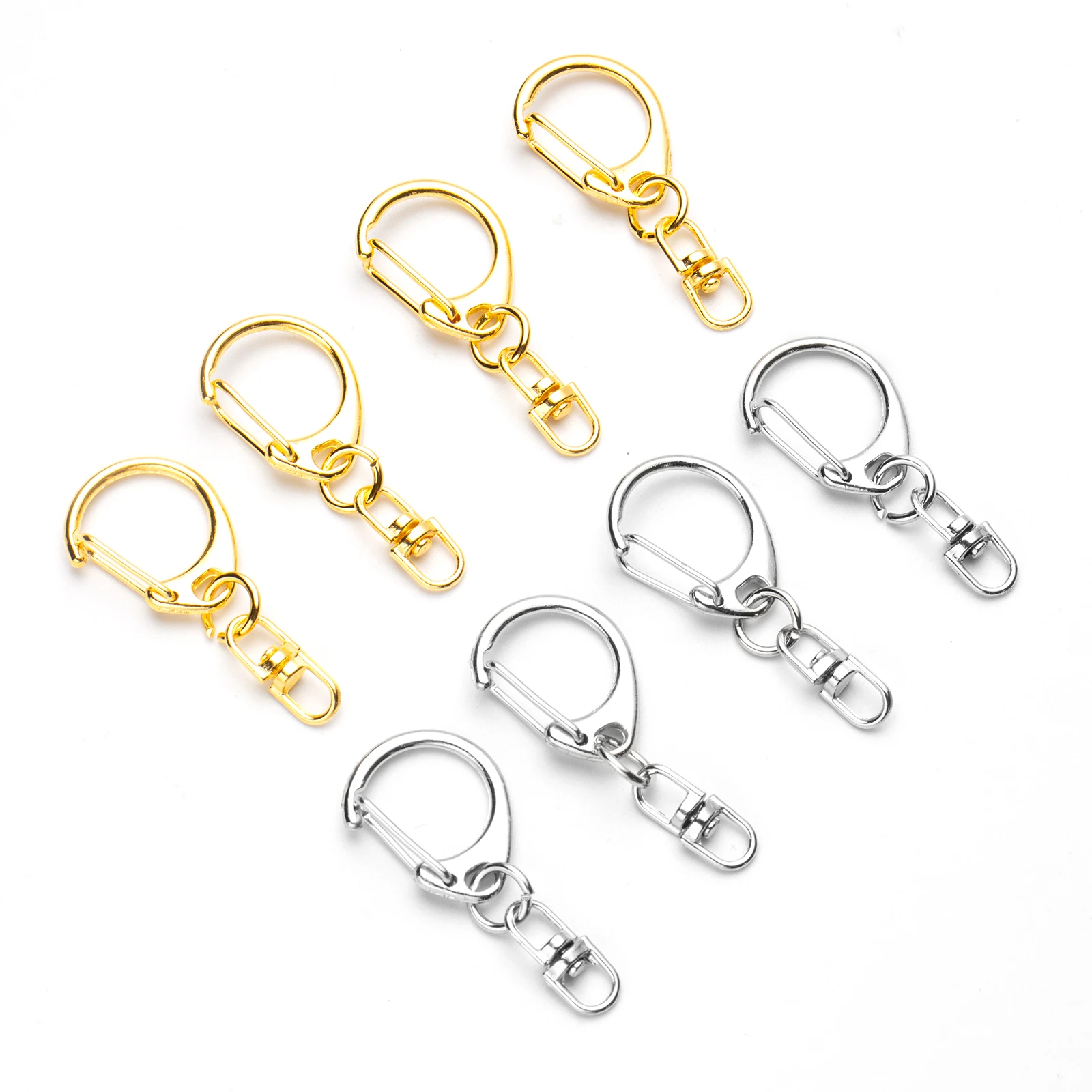 5pcs D Snap Hook Keychain Rings Bulk with Open Jump Ring & Connector for Keychain and Sewing Making Supplies DIY