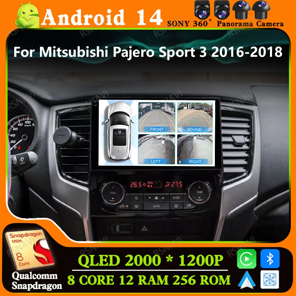 

Andoird 14 Car Radio For Mitsubishi Pajero Sport 3 2016-2018 DVD Stereo Viedo Player Navigation GPS 4G LTE Multimedia DSP 2 DIN