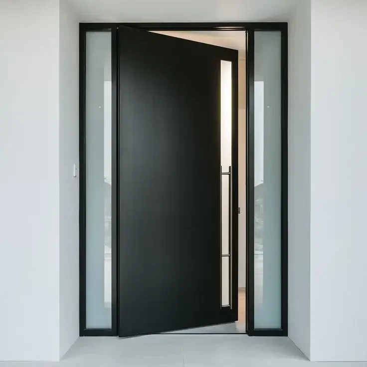 4.0mm Thermal Break Aluminum Front Door Luxury Design High Quality Security Door Metal Entrance Door Custom Size and Color