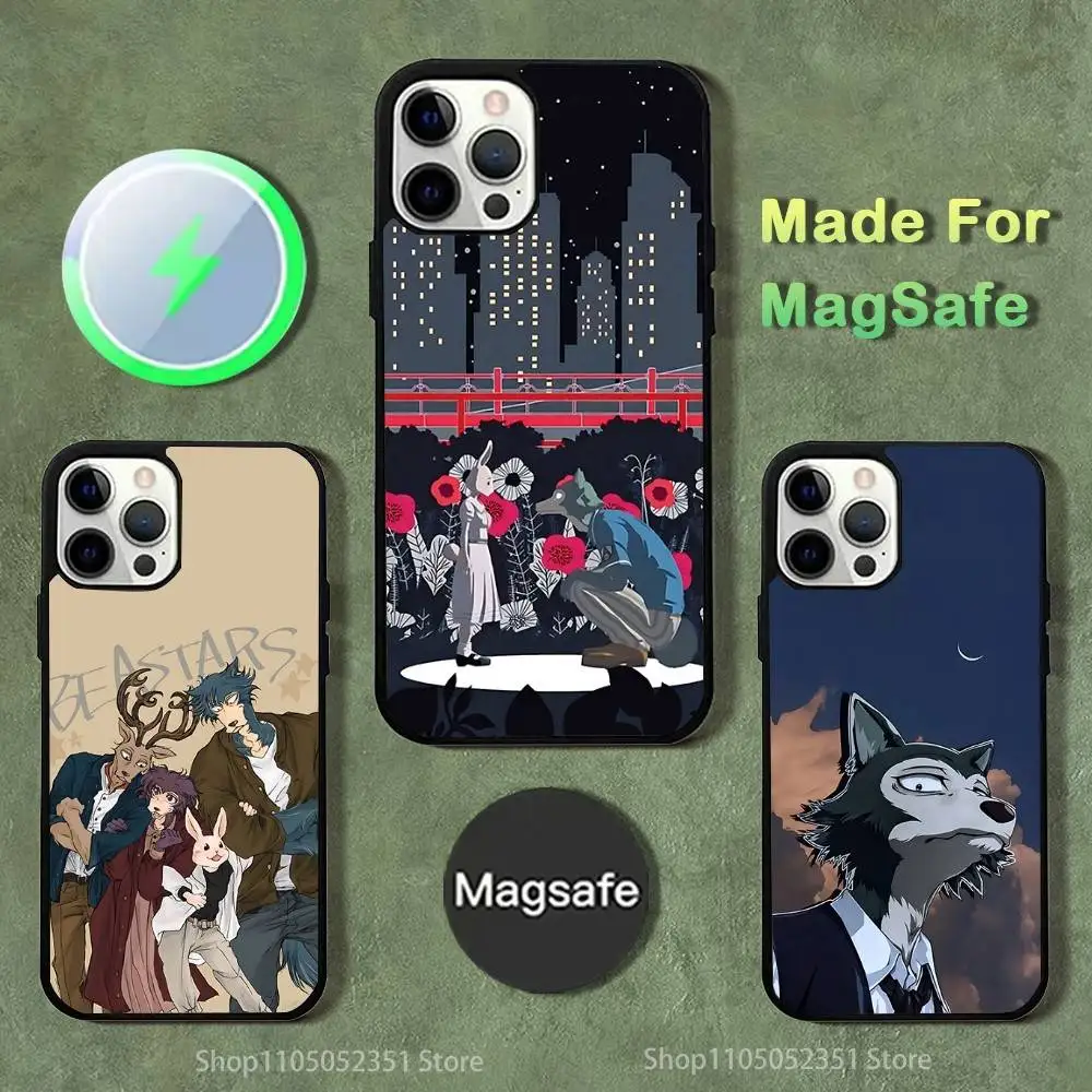 

Cute B-Beastars Anime Phone Case For iPhone 16,15,14,13,12,11,Pro,Max,Plus,Mini,SE4,E Magnetic Magsafe Wireless Charging