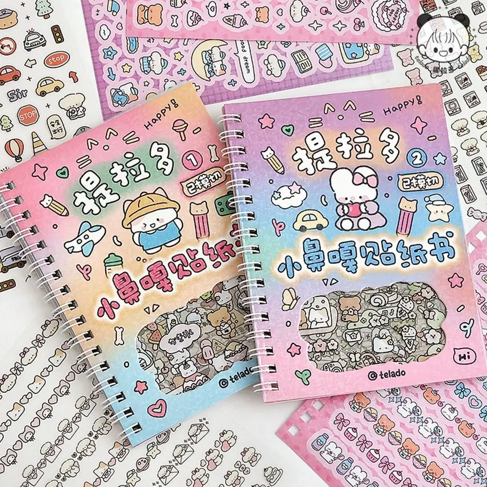 

16Sheets Ins Kpop Decorative Sticker Book DIY Material PET Scrapbooking Stickers Cartoon Material Sticker Decoration