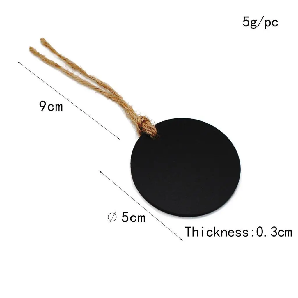 Black MDF Mini Blackboard Sign Double Sided Message Note Drawing Board for Table Numbers Party Favors Gift Tag Decorative Label