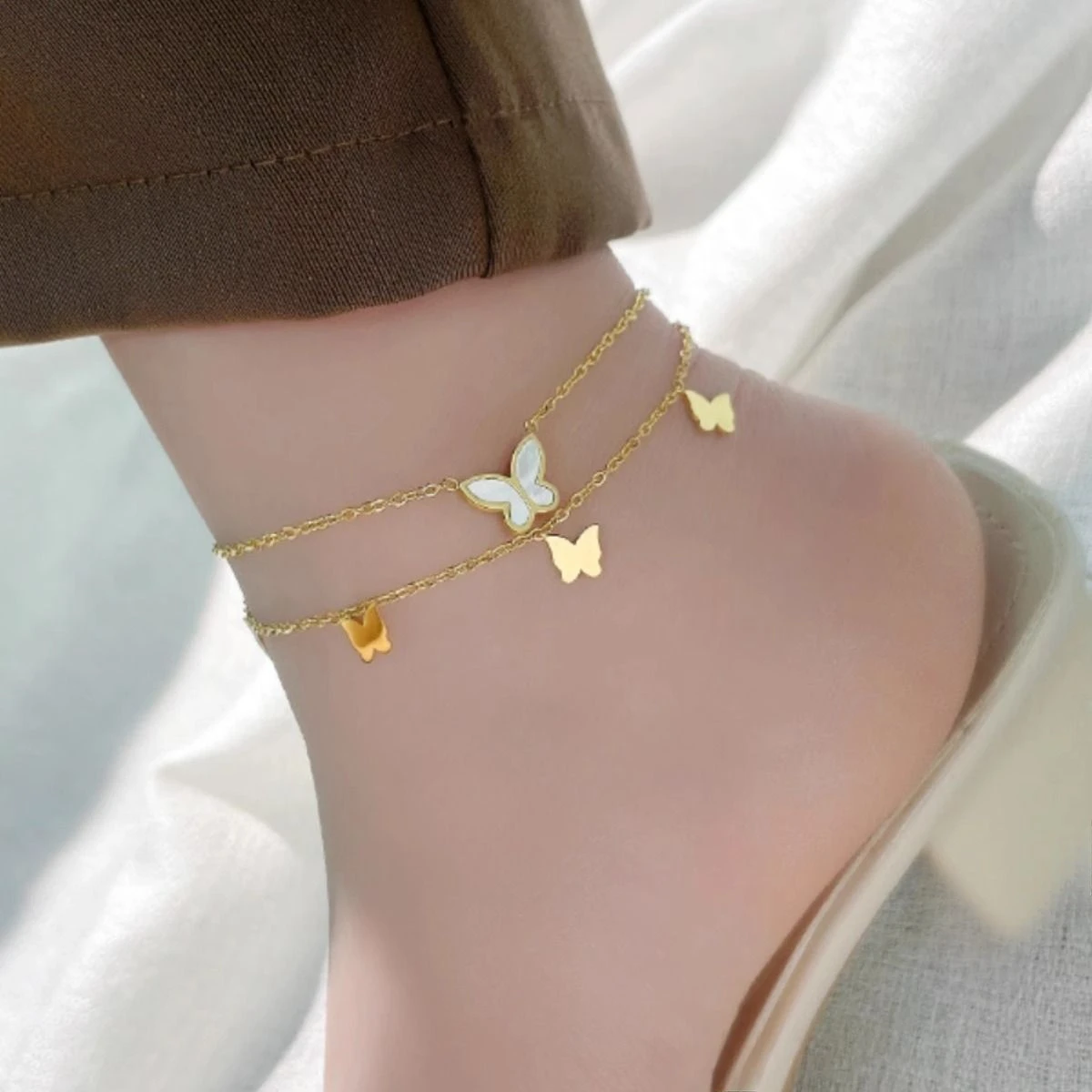 A Golden Butterfly That Never Fades, Sexy Ankle, Niche Ankle Chain