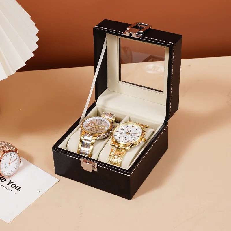 2-position PU watch box. Intended to store and protect your precious watch collection. Its multifunctional interior can accomm