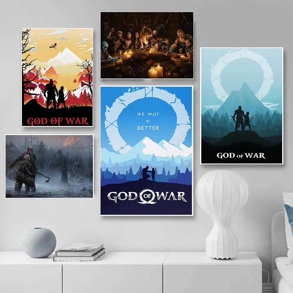Pop Action Adventure Game God Of War Posters Greek Mythology Prints Canvas Painting Wall Art Pictures Home Living Room Decor
