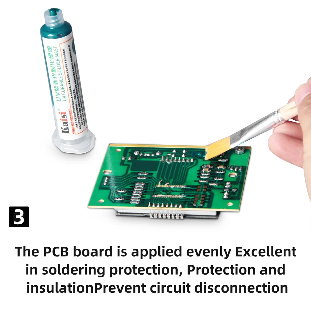 Kaisi 10cc Green/Black UV Curing Solder Mask Ink For BGA PCB Motherboard Paint Curing Insulating Protect Solder Paste Flux Oil