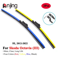 LNJING Colorful Wiper Blades For Skoda Octavia III 5E Hatchback 2012 2013 2015 2016 2018 2019 2020 Car Exterior Replacement Part