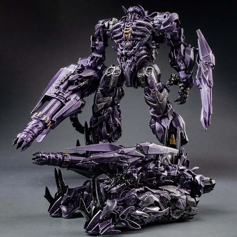 Figuras de anime transformação robô carro brinquedo optimus prim bumblebee obra-prima megatron menino presente aniversário modelo desktop decora