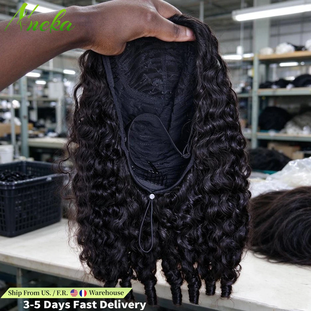 210% Density Burmese Curly Half Wig Full Machine Made Human Hair Ready To Wear 3 IN 1 Half Wig With Drawstring Seamless Clip Ins Flip Over