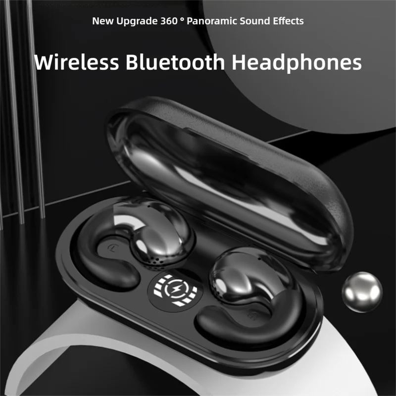 

Wireless Bluetooth TWS Headphones Non-In-Ear Ear Clip Open Ear IPX5 Long Battery Life Protable Painless Worn LED Power Display